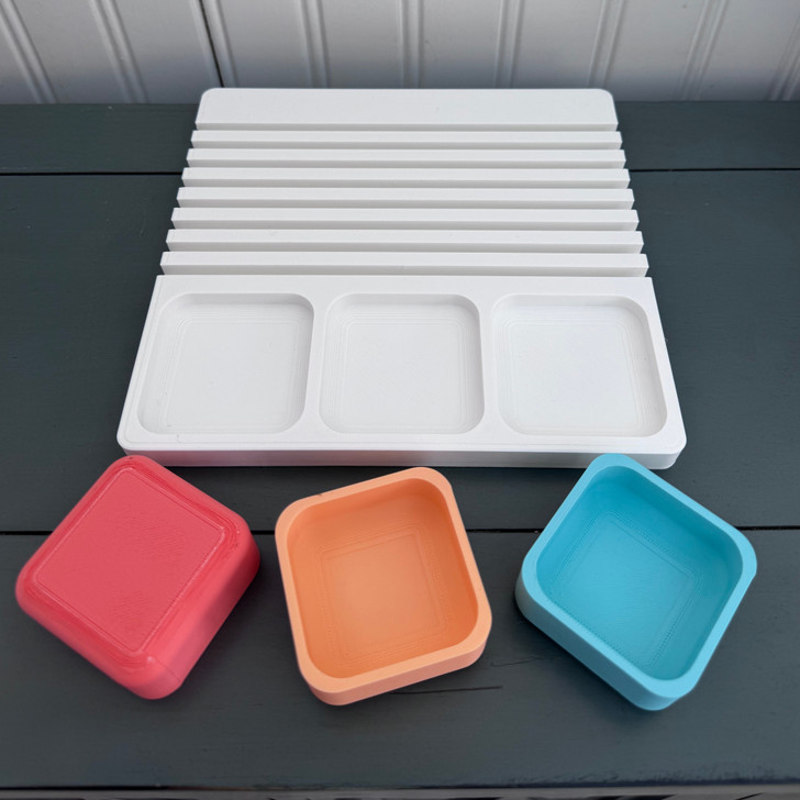 Quilt Ruler Organizer with storage compartments -- colorful, fun, and made in colors of your choosing!