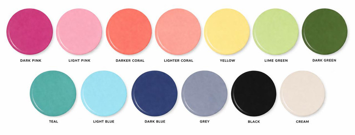 Choose your base color, choose your compartment color.  Shown in white and tropical.