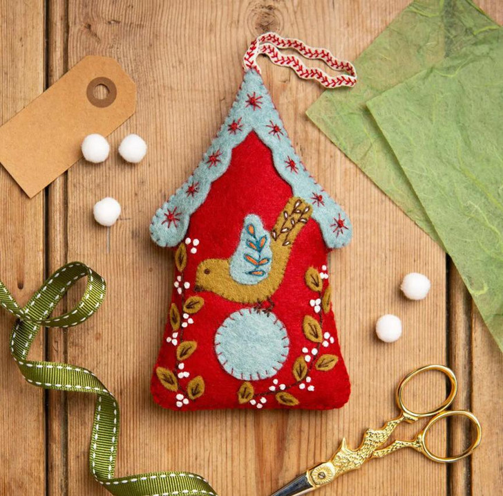Everything you need to complete this charming folk embroidered birdhouse is in the box. This kit is inspired by Corinne's lifelong love of scandinavian folk designs and she gives them a modern fresh look through her eye for colour and simple but effective embroidery.