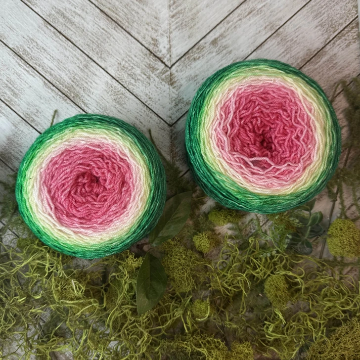 Hand-dyed color-morphing gradient Blossom cake — Jubilee Melon