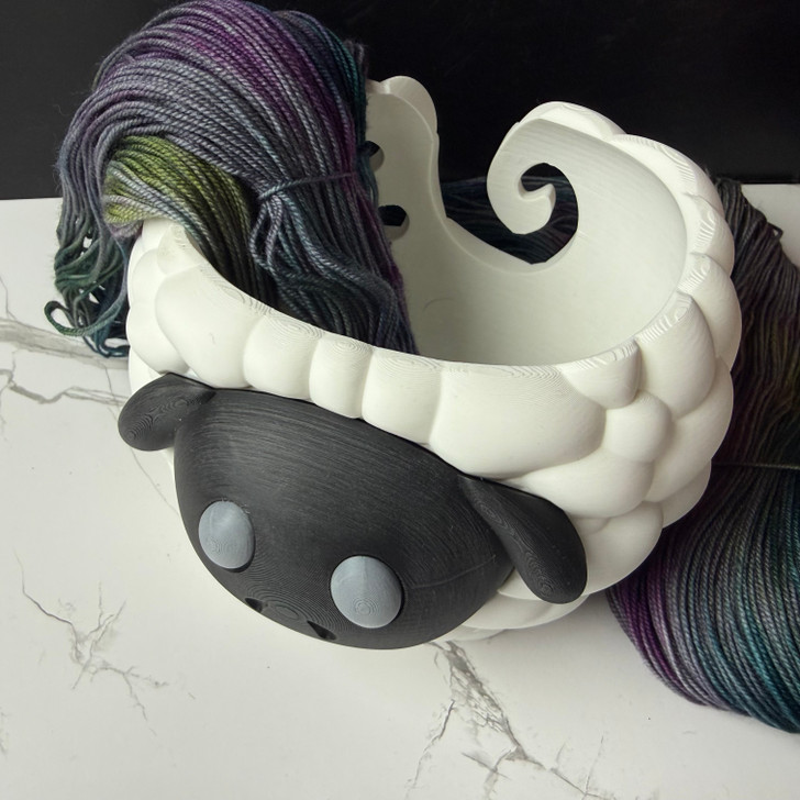 These yarn bowls can easily hold 6 ounces of yarn or more! Perfect for your bulky weight yarns.