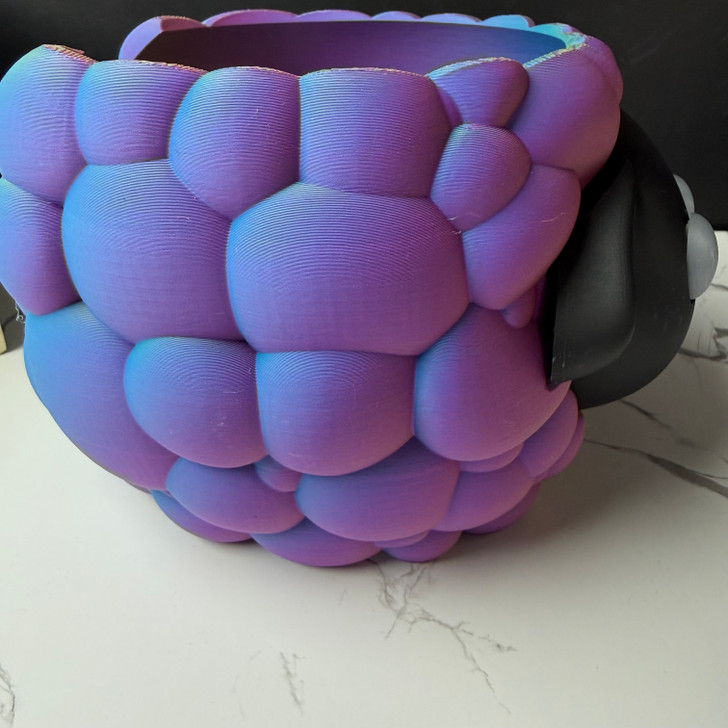 No two are exactly alike! This is an example of a multi-colored shifting hue style design.