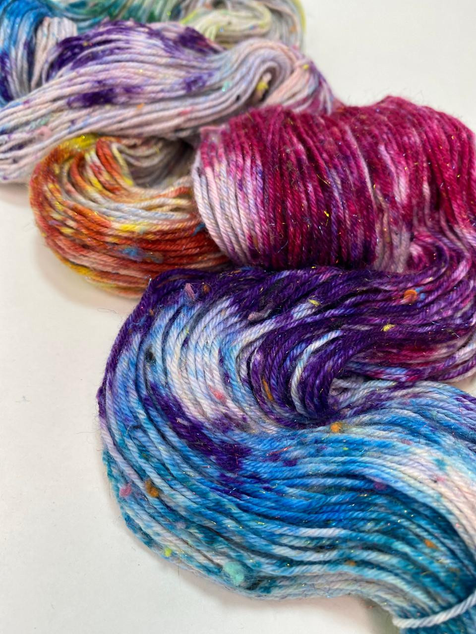 Hand-dyed Yarn @ Wonderland Yarns: Confetti tweed, fingering In-Stock ...