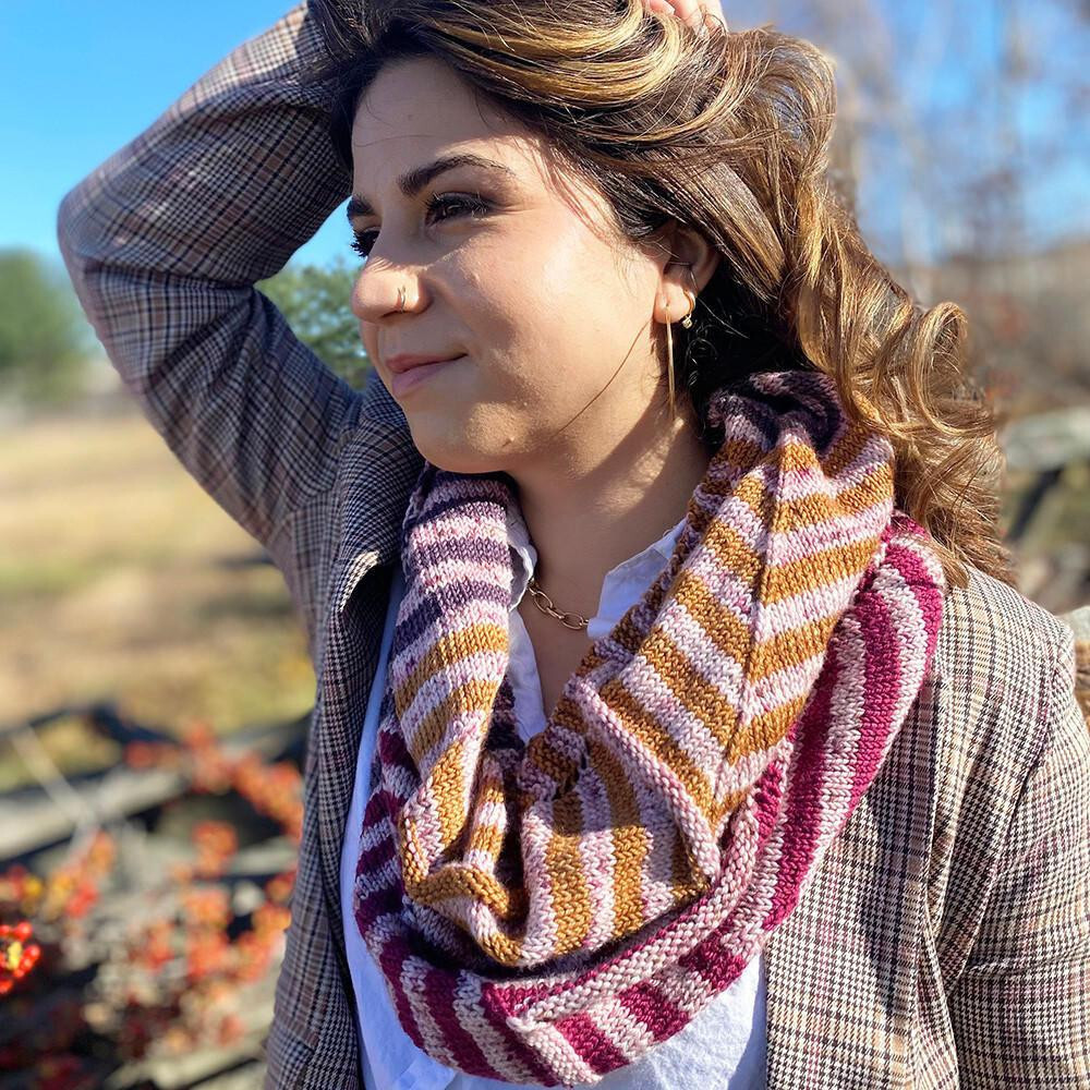 Hand-dyed Yarn @ Wonderland Yarns: Chevron Stripes Infinity Scarf Kits
