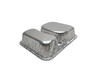  Aluminum Foil Two Compartment School Hamburger Tray   #225- Case of 1000