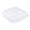 8 x 8 x 3 PP 1 Compartment Clear Hinged Take Out Container - Case of 200
