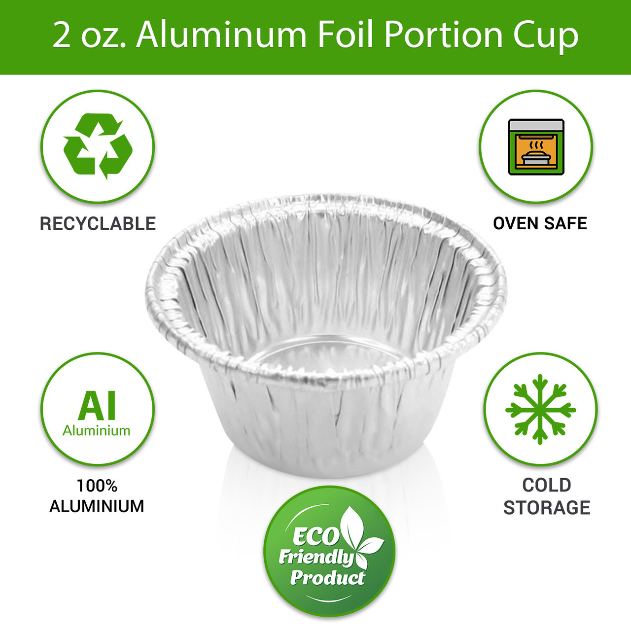 2 oz. Disposable Aluminum Foil Cup - Case of 1000 - #S220
