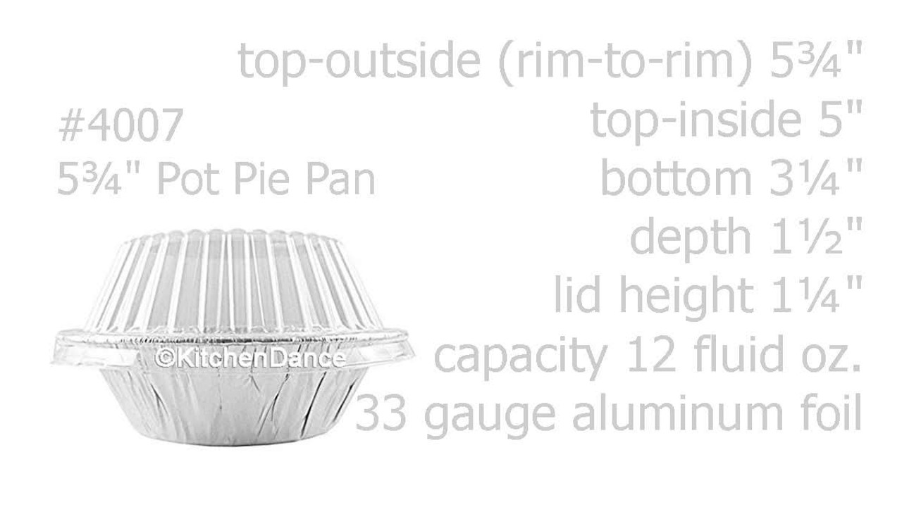 Handi-Foil  5¾" Disposable Foil Pot Pie Pan w/ Dome Lid - Case of 1000 - #4007P