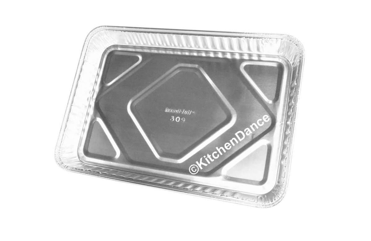 Disposable Aluminum Foil 1/4 Sheet Cake Pan with Plastic Lid #1200P