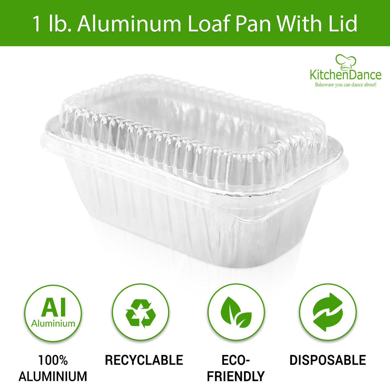 Kootek Mini Loaf Pans with Lids, 100 Pack Disposable Rectangle Mini Al