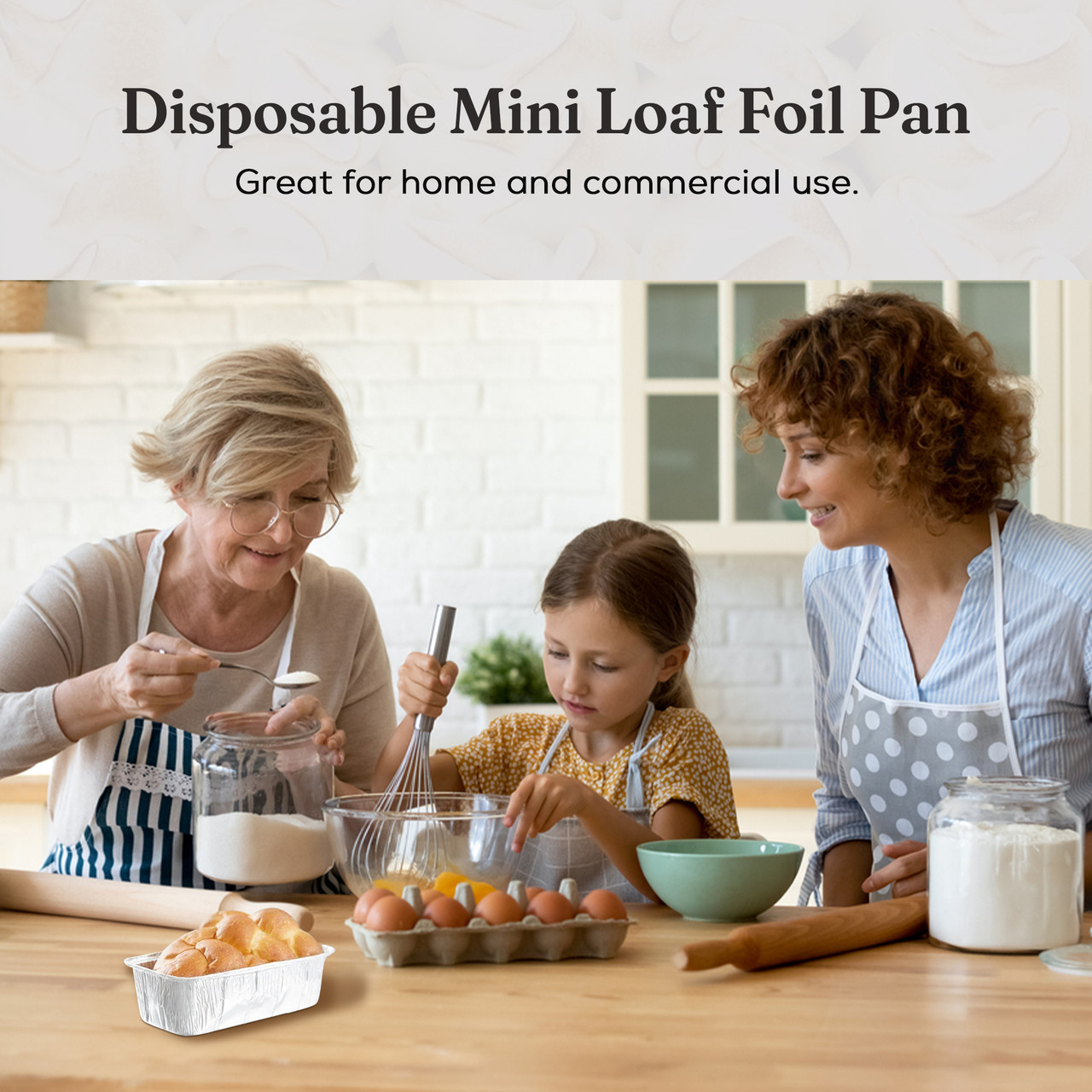 Disposable Foil 1 lb. Mini Loaf Pan with Plastic Lid - #5000P