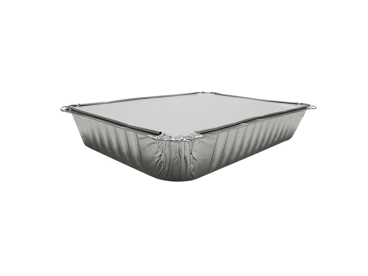 1½ lb. Shallow Oblong Foil Pan with Board Lid - Case of 500  #230L  