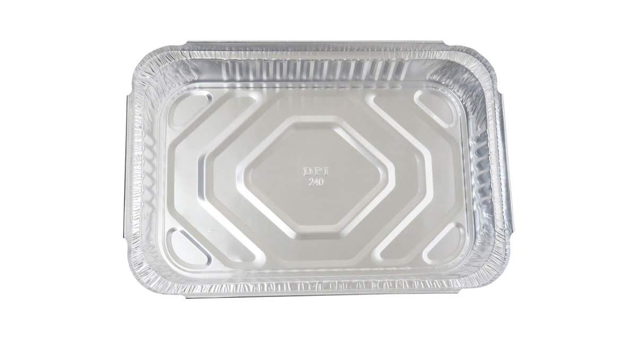 4 lb. Foil Oblong Carryout Pan with Plastic Lid #240P