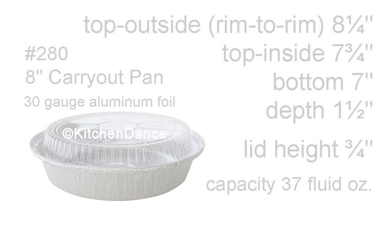 8" Round Carryout Pan with Plastic Dome Lid   Case of 500 #280P