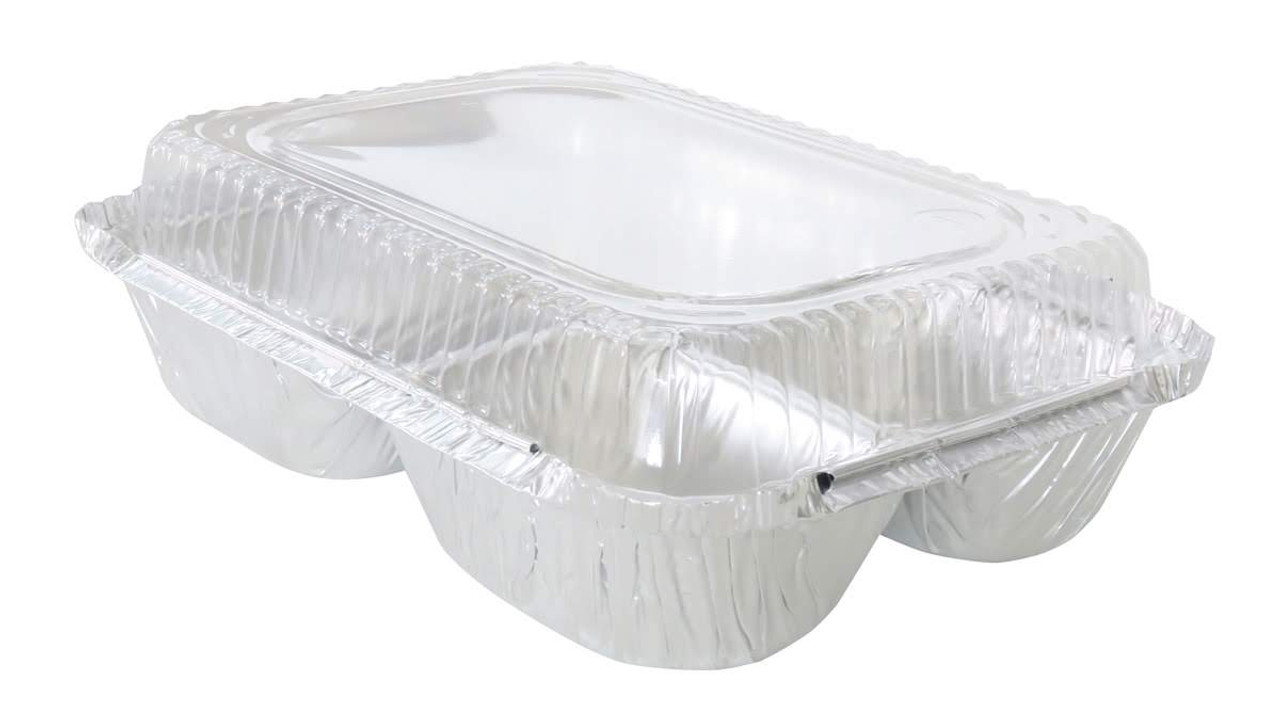 3 Compartment Meal Tray with Plastic Lid -  Case of 500  #210P