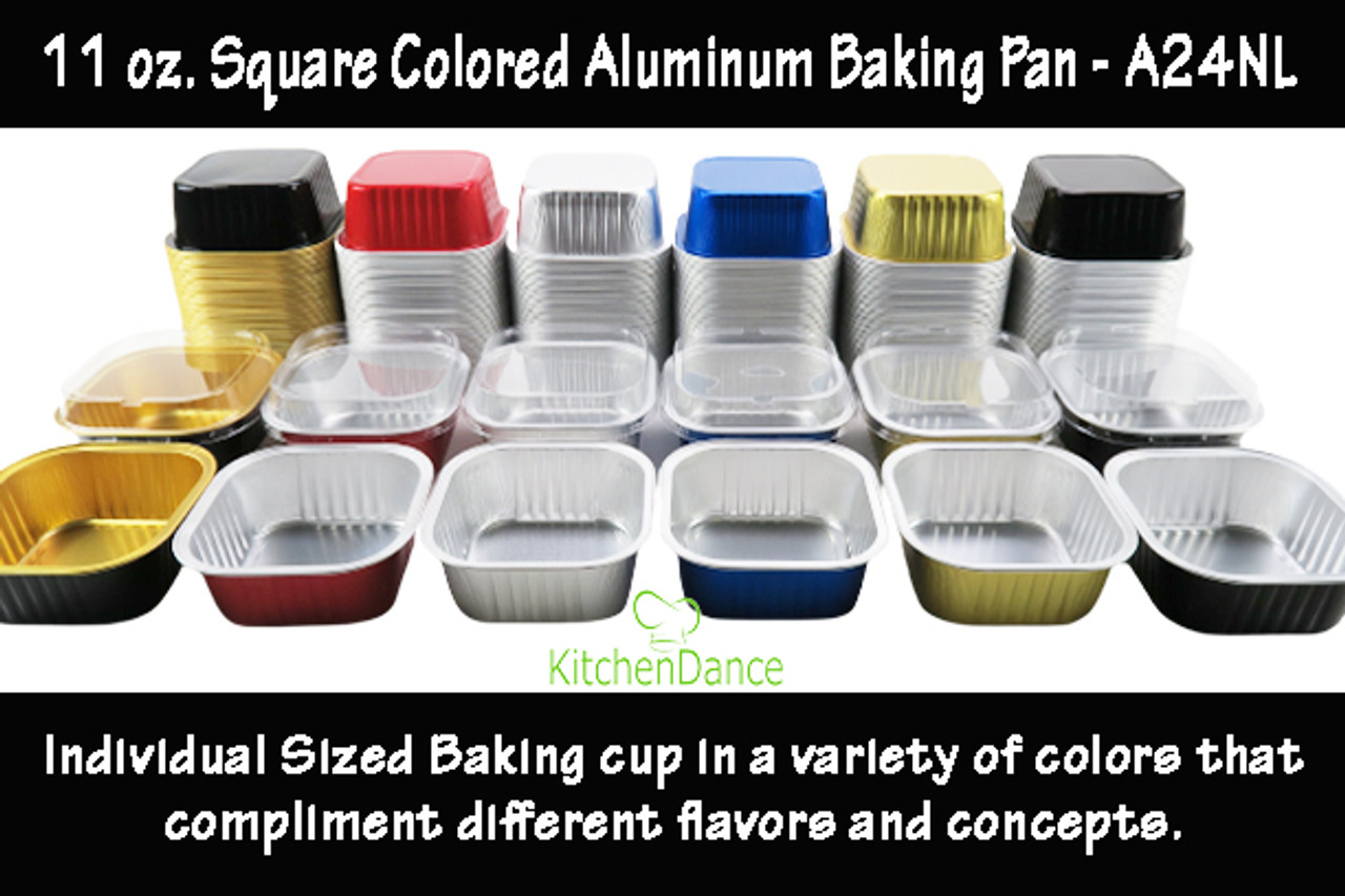 11 oz  Square Colored Aluminum Dessert Pans - Case of 1000  #A24NL