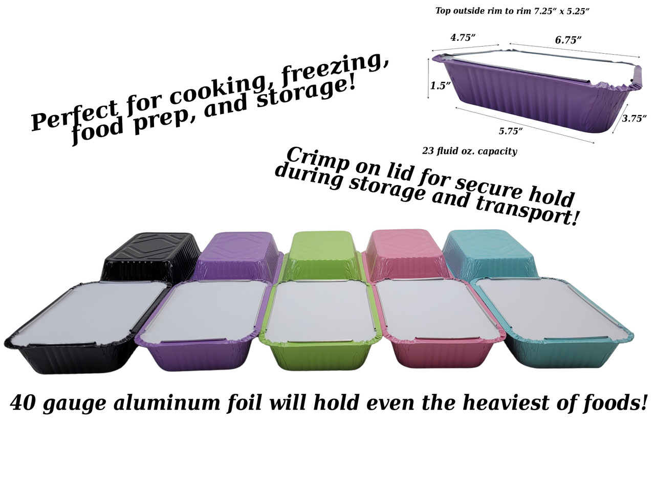 1½ lb. Colored Foil Carryout Pan with Board Lid - Case of 1000 - #7650L