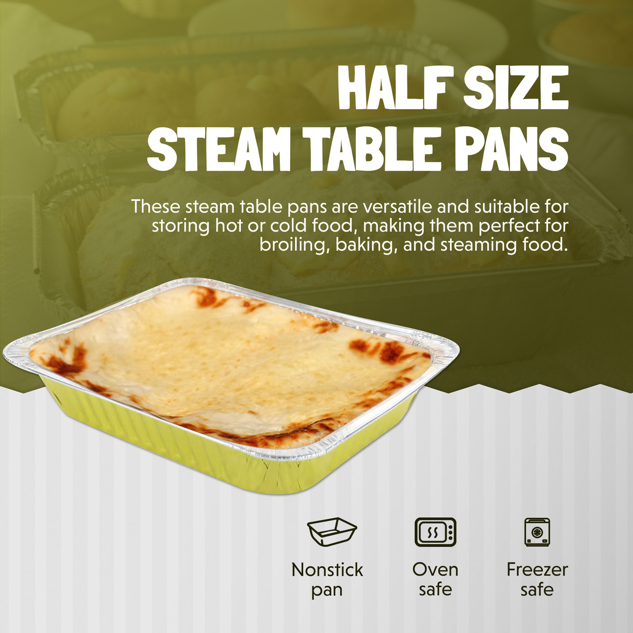 Colored Disposable Half Size Steam Table Pan - #53900