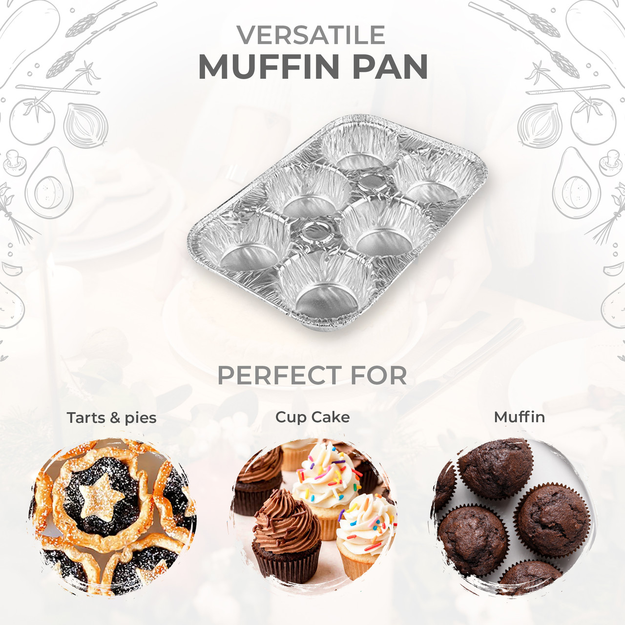 Disposable 6 Cup Muffin Pan or cupcake pan - Case of 200- #1500