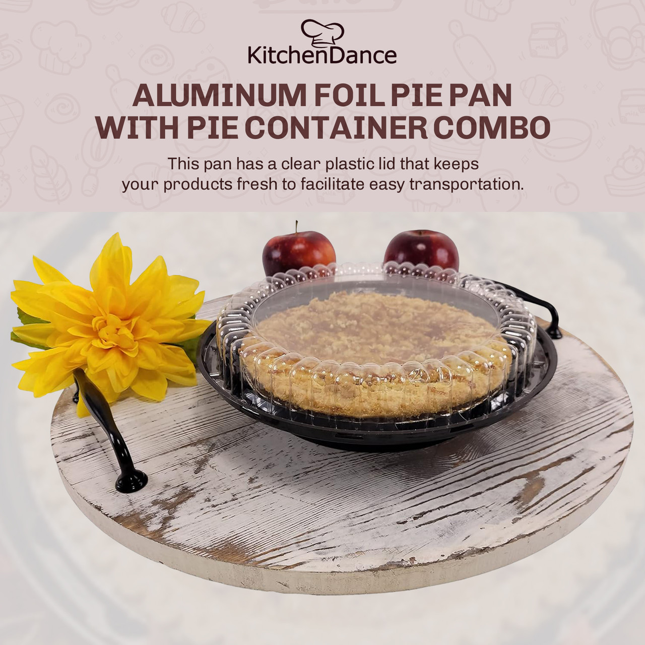 9" Plastic Pie Container w/ High Dome Lid - Case of 160 - #WJ43