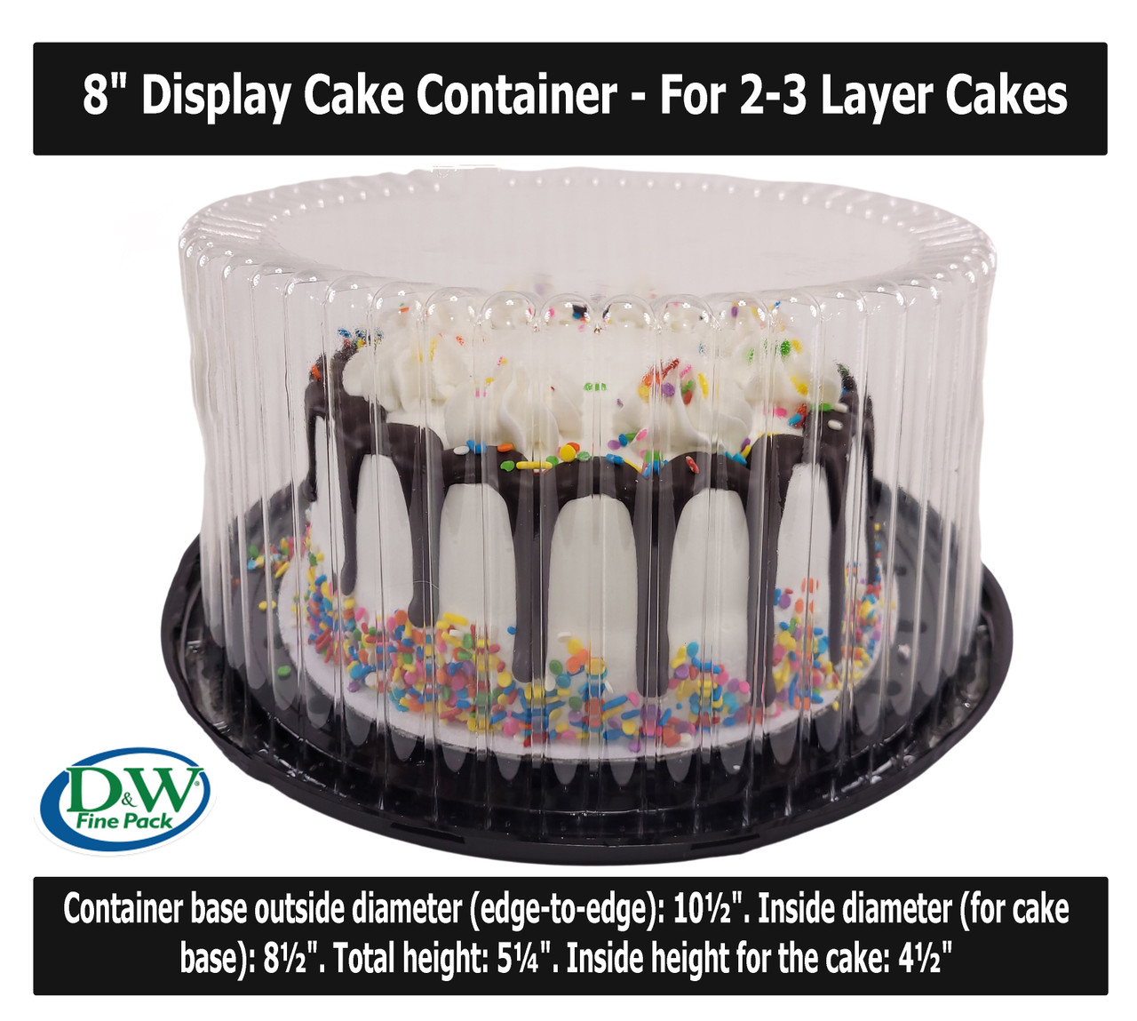 8 Inch Round Plastic Cake Carrier / Dome