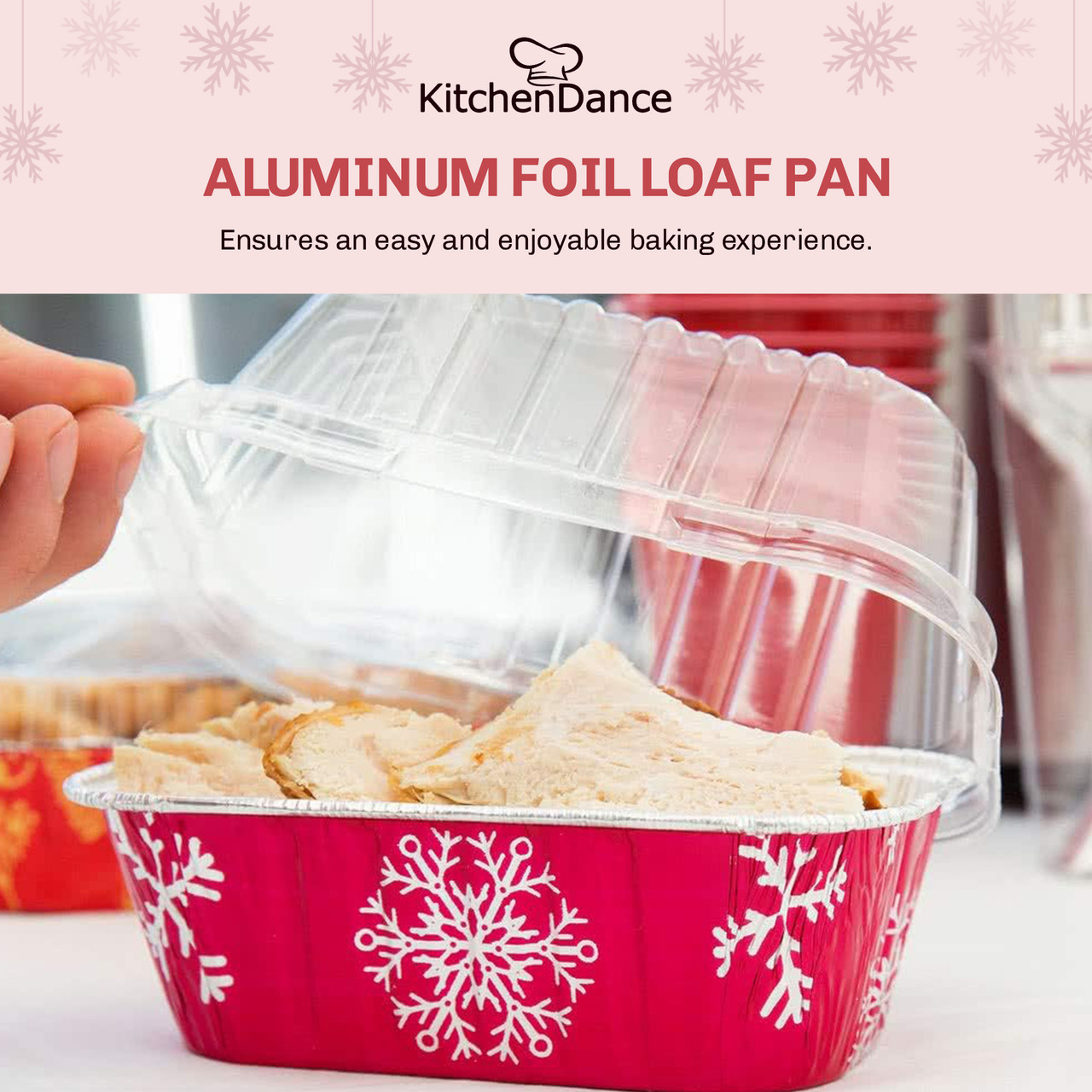 2 lb. Holiday Foil Loaf Pan with Plastic Lid - Case of 100  #9401P