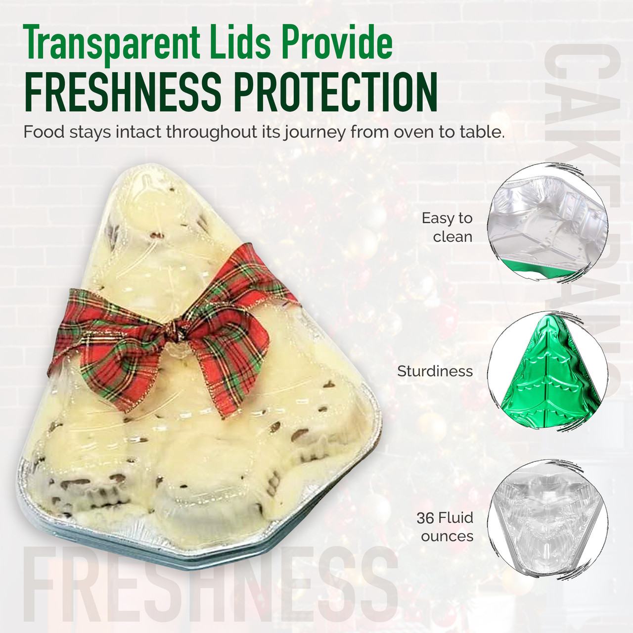 Christmas Tree Foil Pan with Plastic Dome Lid - Case of 100  #9501XP