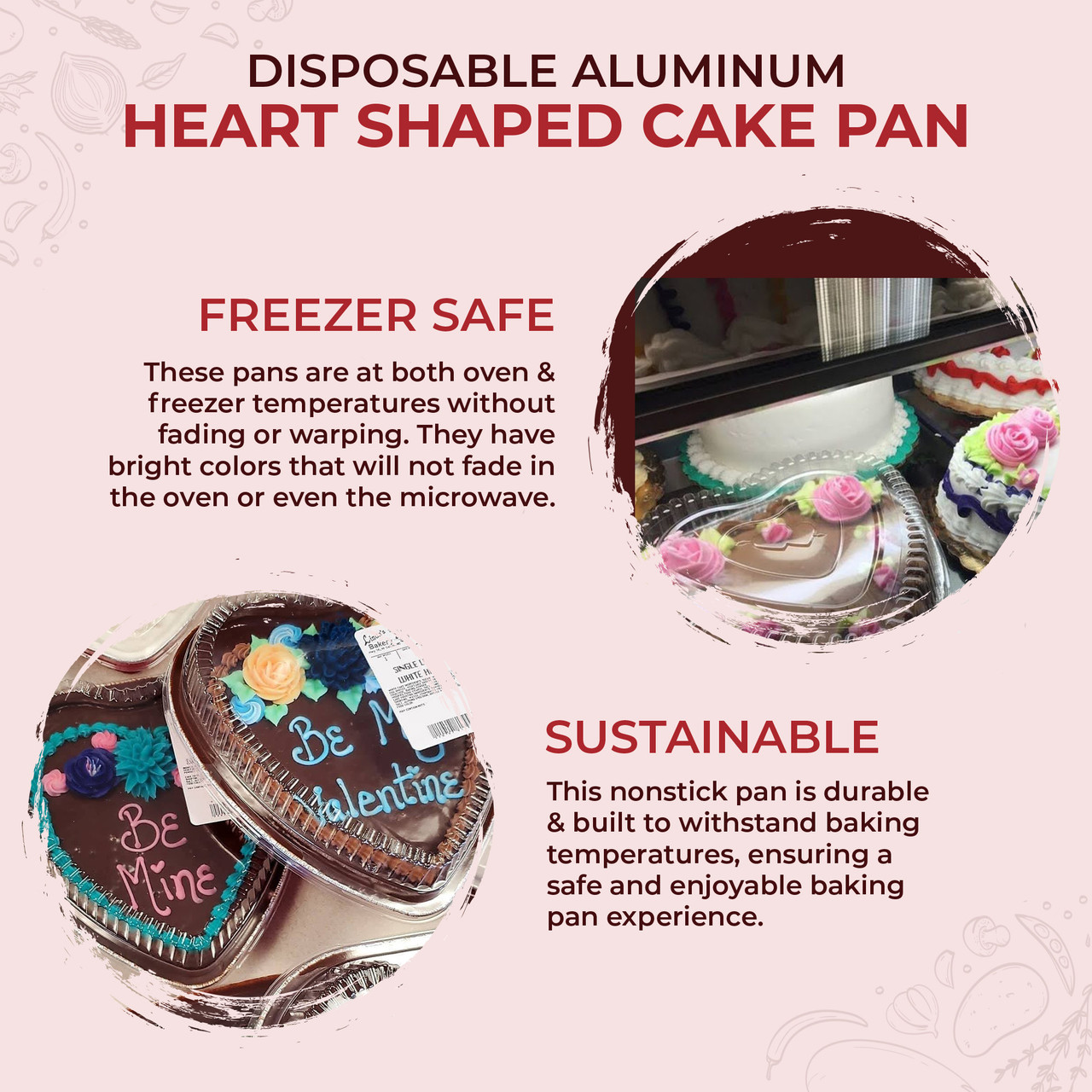 Heart Shaped Foil Pan with Plastic Dome Lid - Case of 100  #339P