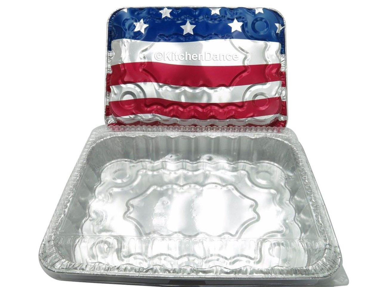 American Flag Cake Pan with Plastic Lid - Case of 100  #1776P