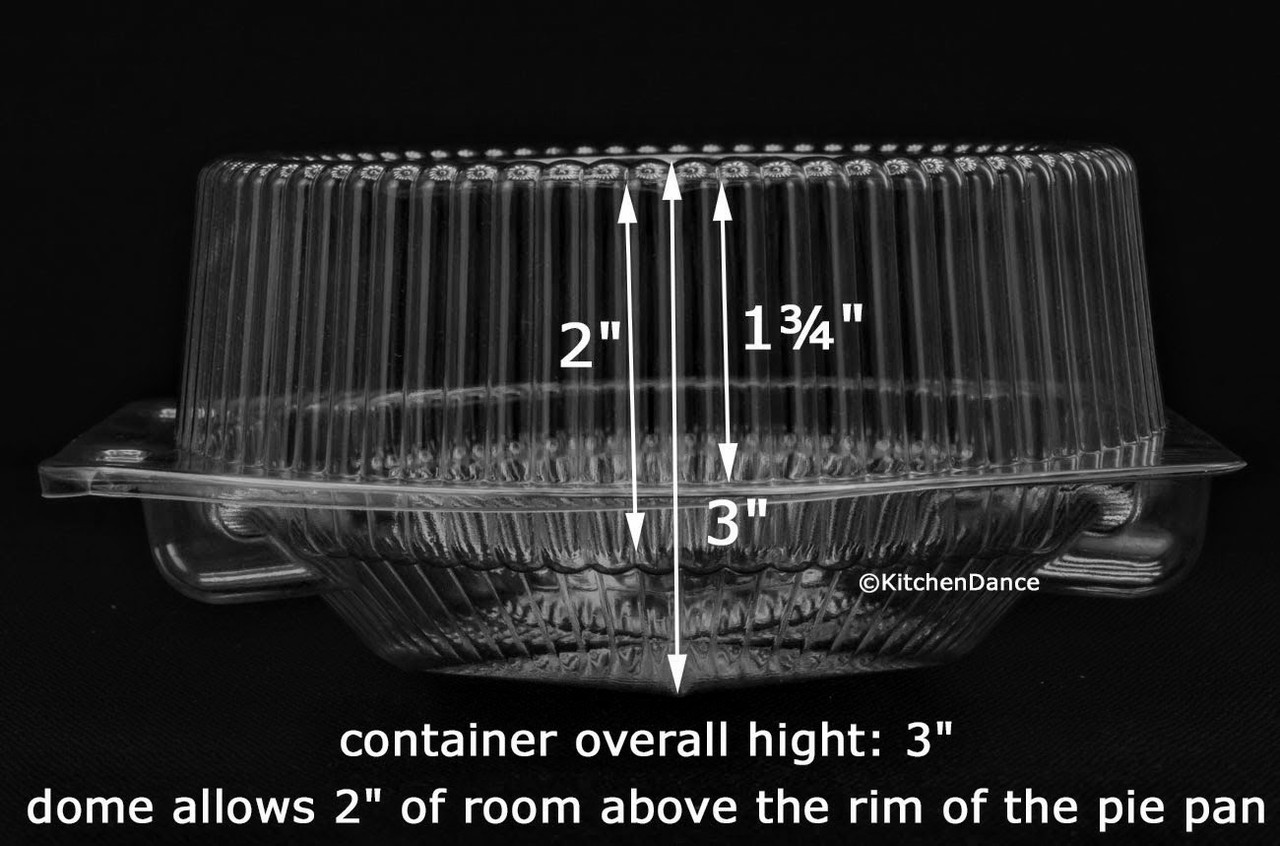6" Plastic High Dome Clamshell Pie Container - Case of 300  #CPC116