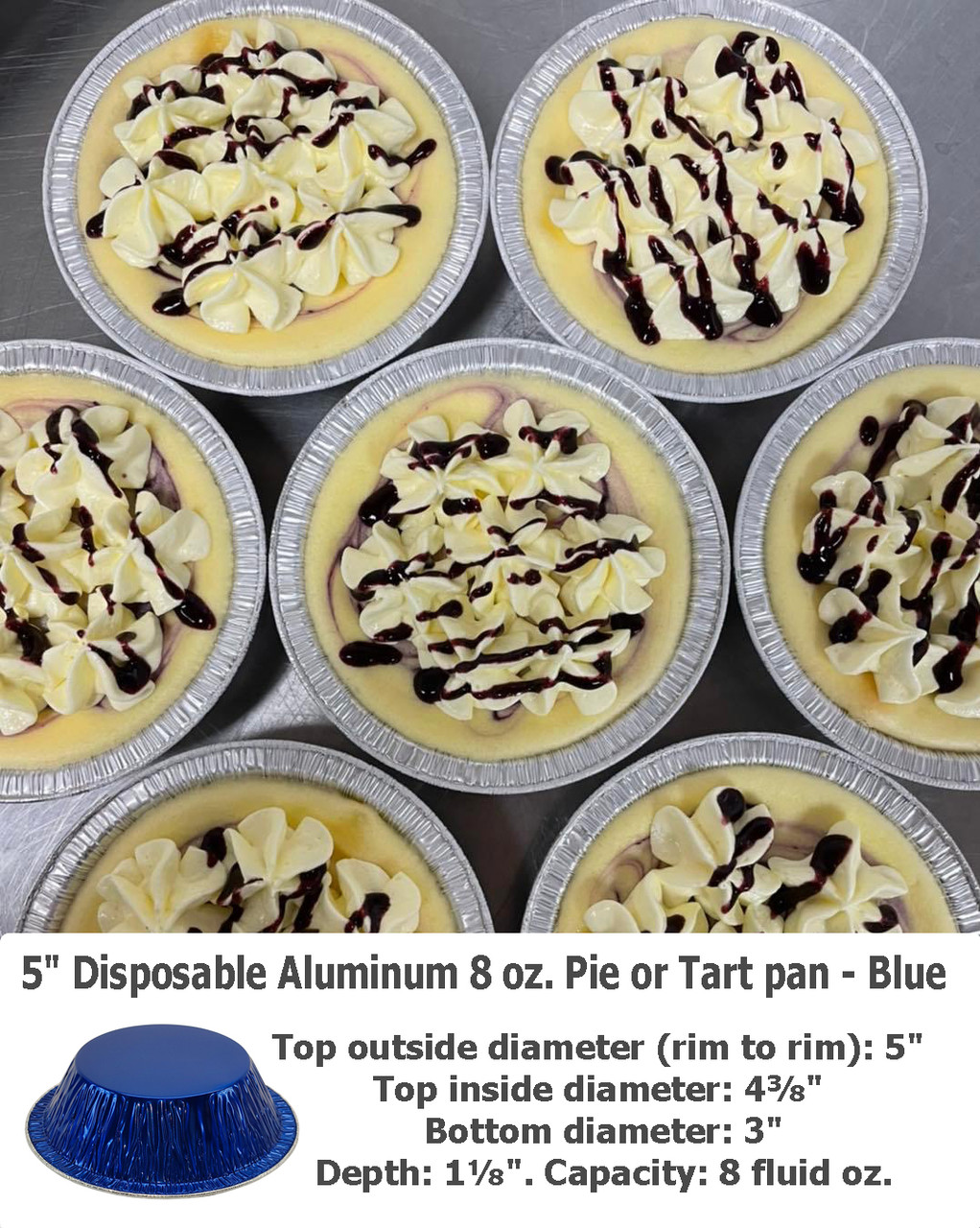KitchenDance 5" Disposable Colored 8 oz. Individual Size Foil Tart /Pie Pan Case of 2000 - #501NL
