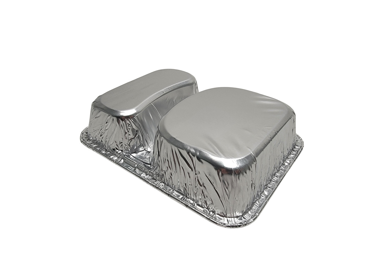  Aluminum Foil Two Compartment School Hamburger Tray   #225- Case of 1000