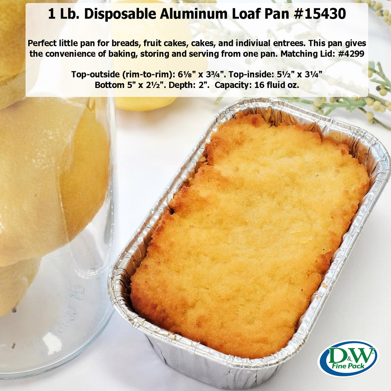 Plastic lid for D & W Fine Pack Aluminum Foil 1 lb. Mini Loaf Pan #PL-15430