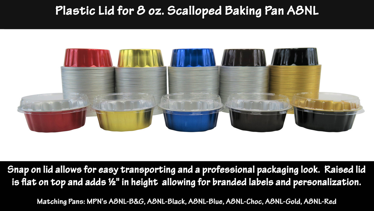 Plastic lid for 8 oz. Round Colored Disposable Foil Pan - Case of 1000 - #PL-A8