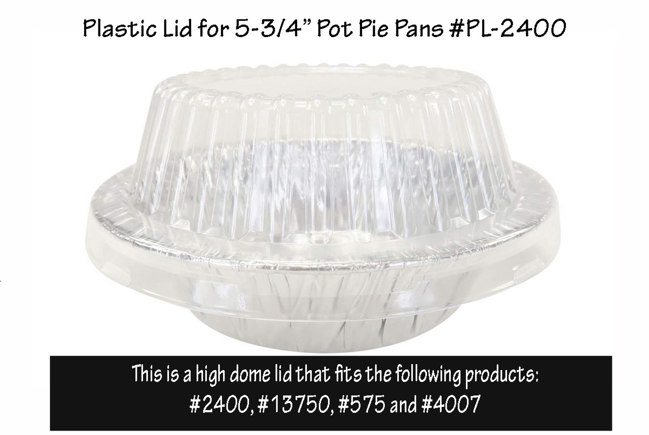 Plastic Lid for 5¾" Disposable Aluminum Pot Pie Pan - Extra Deep - - Case of 1000   #PL-2400