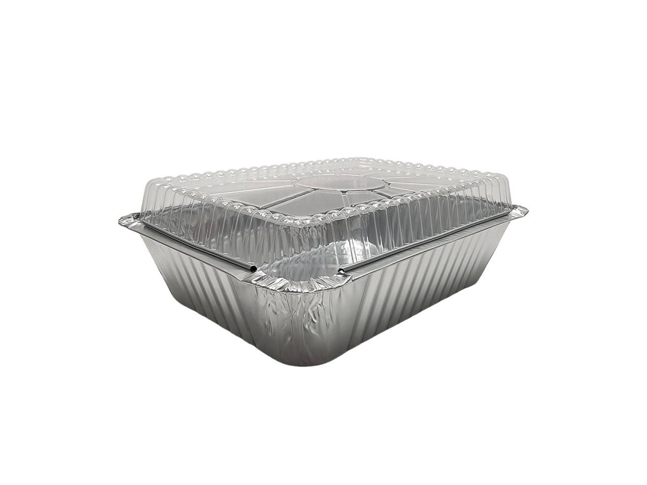 2¼ lb. Disposable Aluminum Foil Carryout Pan with Plastic Lid #250P