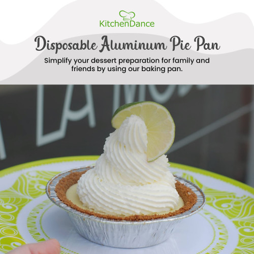 KitchenDance Disposable Aluminum Foil Tart Pan with Lid - 5