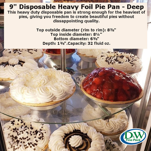  9" Disposable Heavy Foil Pie Pan - Deep -Case of 200  #509