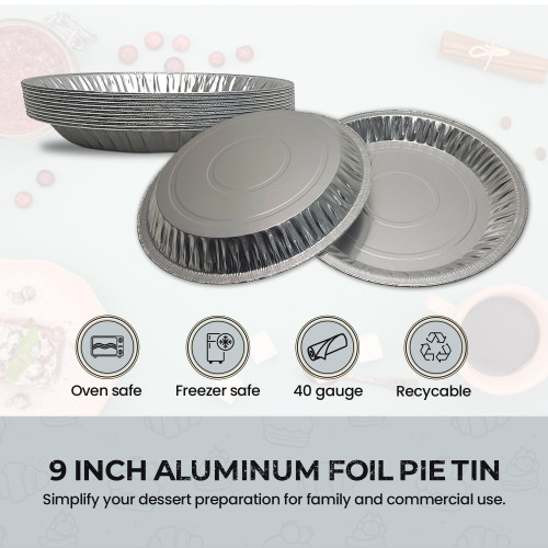 9" Disposable Aluminum Foil Pie Pan - Medium Depth - Case of 500 - #901