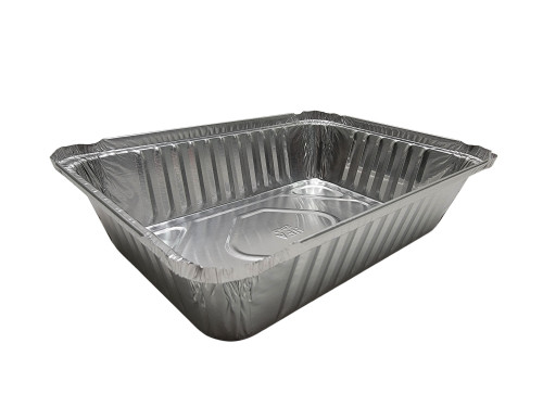 1½ lb. Shallow Carry Out Foil Pan with Plastic Lid - Case of 500 - #230P