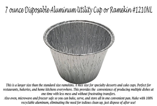 7 oz. Disposable Aluminum Baking Cup - Case of 2000  #1210NL