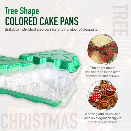 Christmas Tree Foil Pan with Plastic Dome Lid - Case of 100  #9501XP