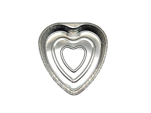 Disposable Heart Shaped Aluminum Foil Baking Pan - Case of 100 - #339