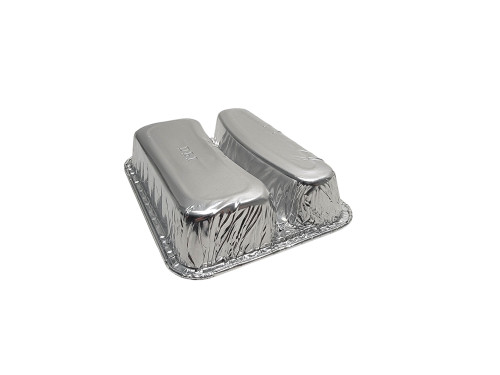  Disposable Aluminum Foil Two Compartment Hot Dog Tray   #215