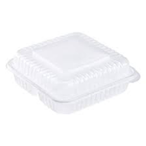 9 x 9 x 3 PP 3 Compartment Clear Hinged Take Out Container - Case of 150