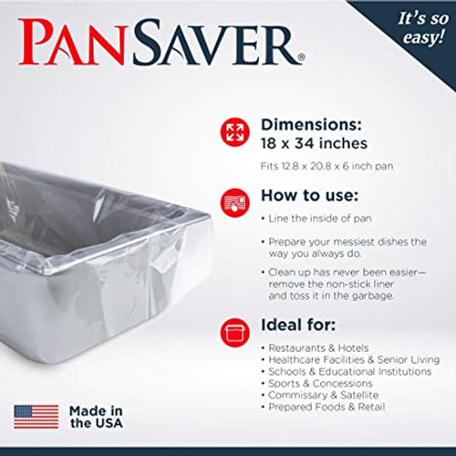 Pan Saver Scrub Saver Pan Liners for Full Size Pan - Case of 250  #42946