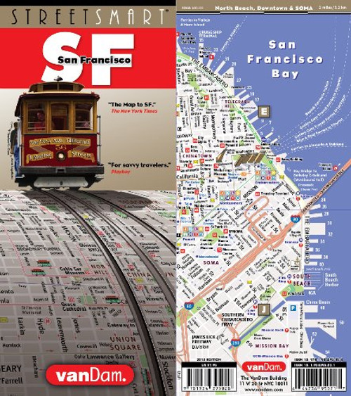 StreetSmart SF San Francisco Map By VanDam -- Laminated City Street pocket map with all attractions, museums, hotels and Bay Area transit information including BART, MUNI and CALTrain, 2016 Edition
