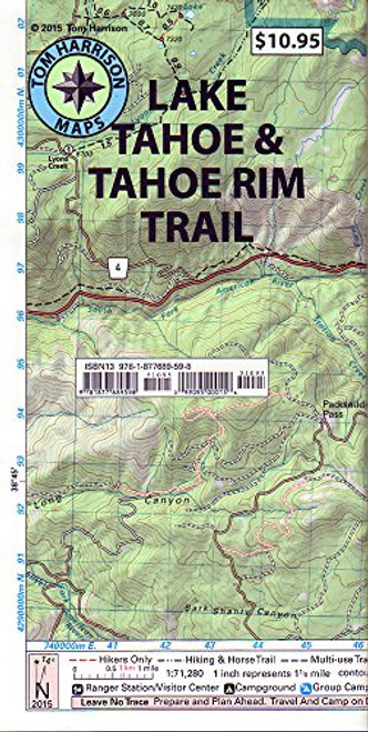 Lake Tahoe & Tahoe Rim Trails (Tom Harrison Maps)