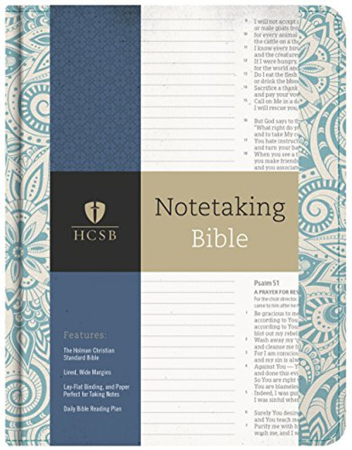 HCSB Notetaking Bible, Blue Floral