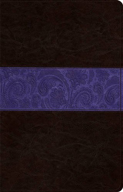 ESV Large Print Thinline Reference Bible (TruTone, Brown/Plum, Paisley Design)